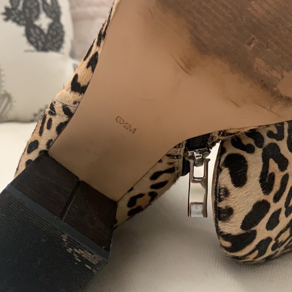 Halogen genuine fur calf hair animal print boots - Picture 2 of 13